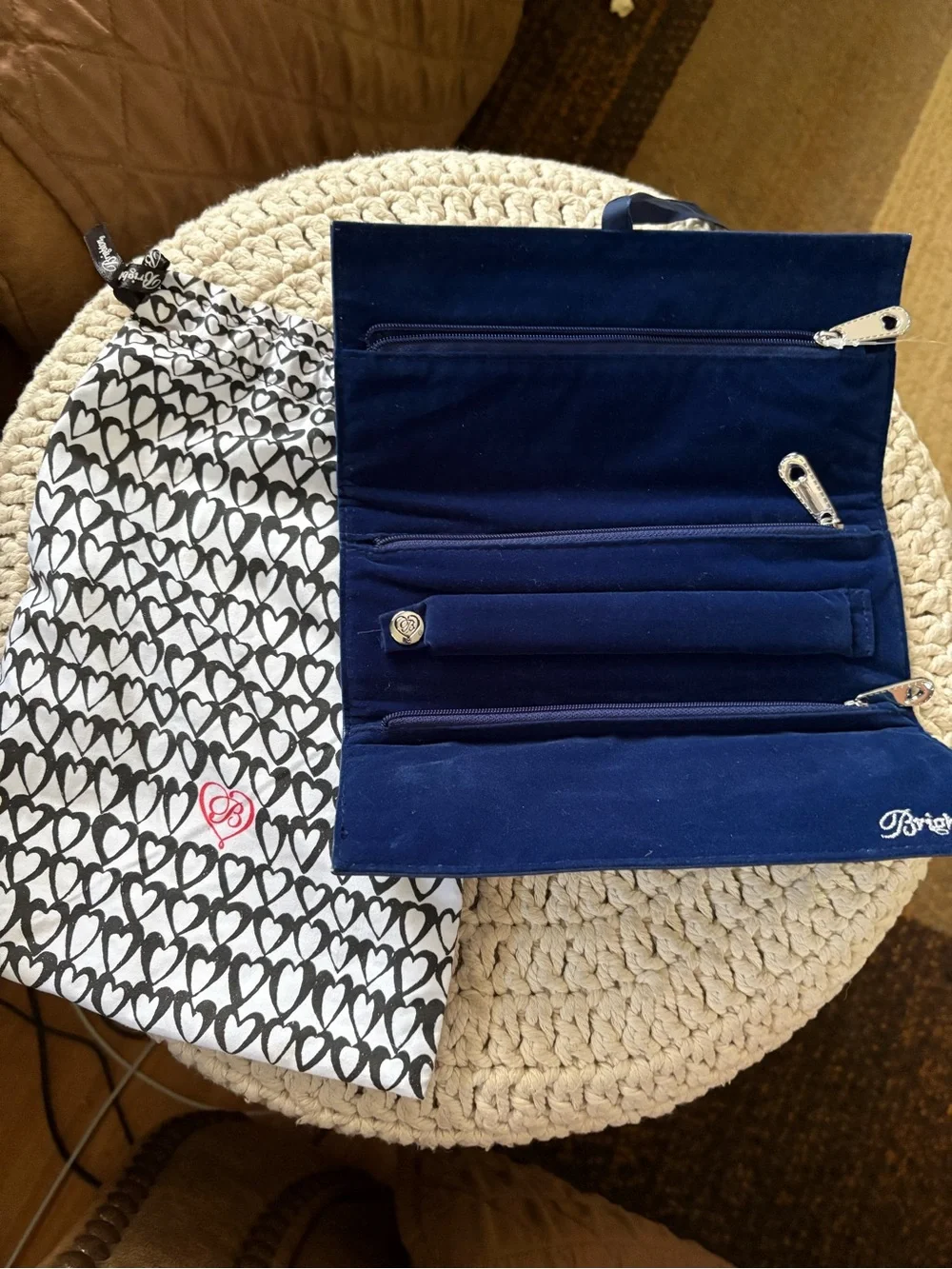 Brighton Black & White Heart and City Kids Accessory Set with jewelry pouch